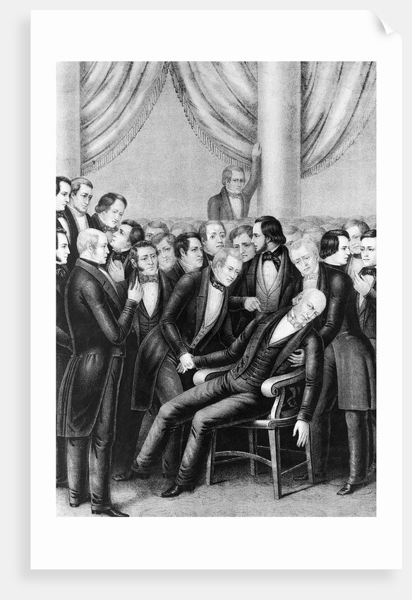 Lithograph Of John Q. Adams Dying by Anonymous