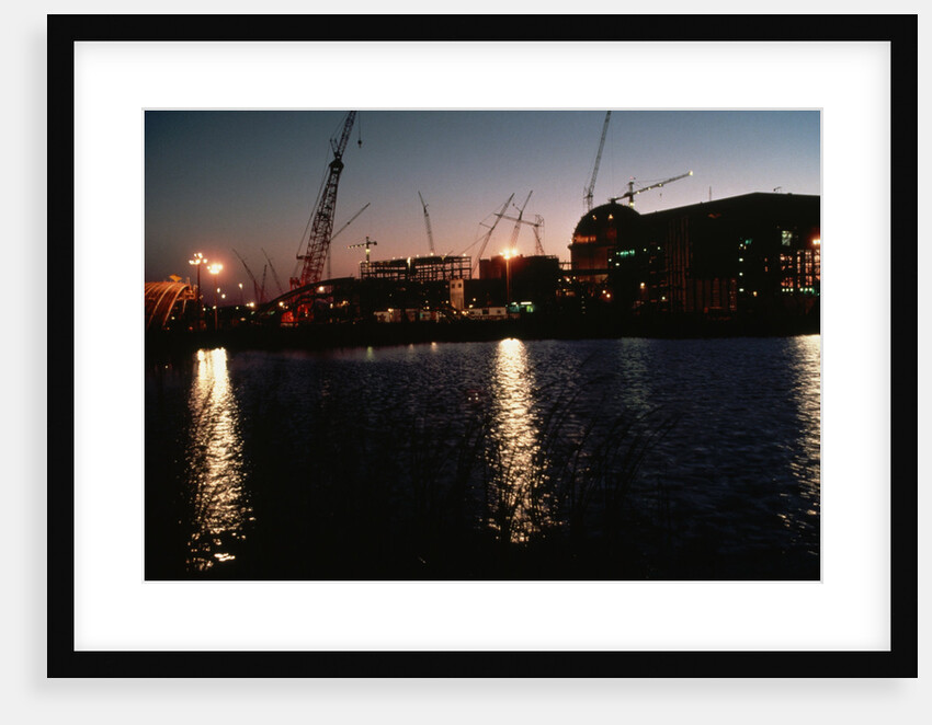 Nuclear Plant Silhouetted Against Sunset by Anonymous