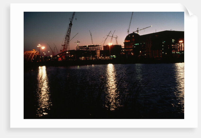 Nuclear Plant Silhouetted Against Sunset by Anonymous