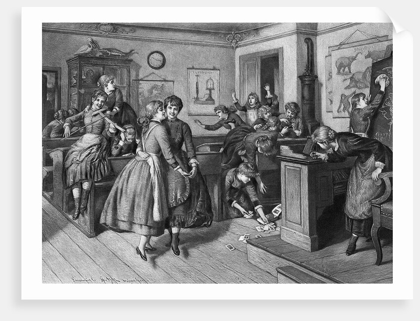 Girls Dancing And Playing In Classroom by Anonymous