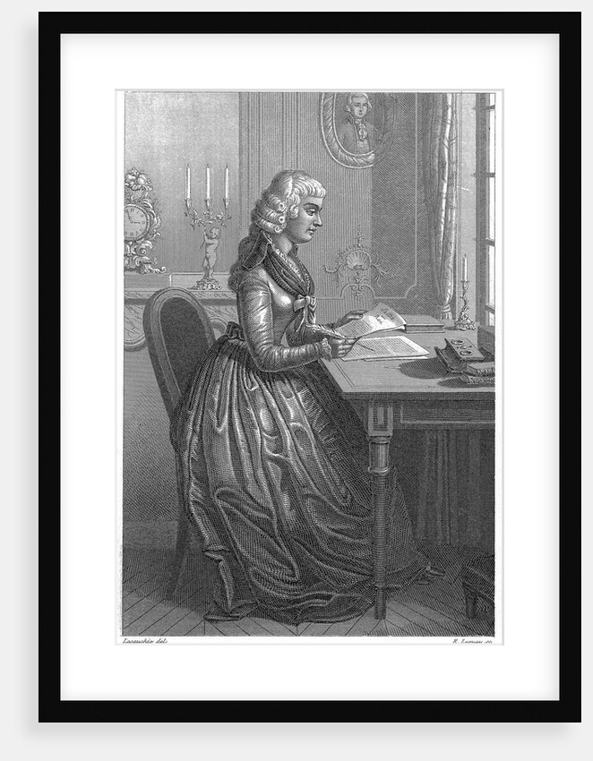 Engraving of Jean-Marie Roland Seated at Desk by Anonymous