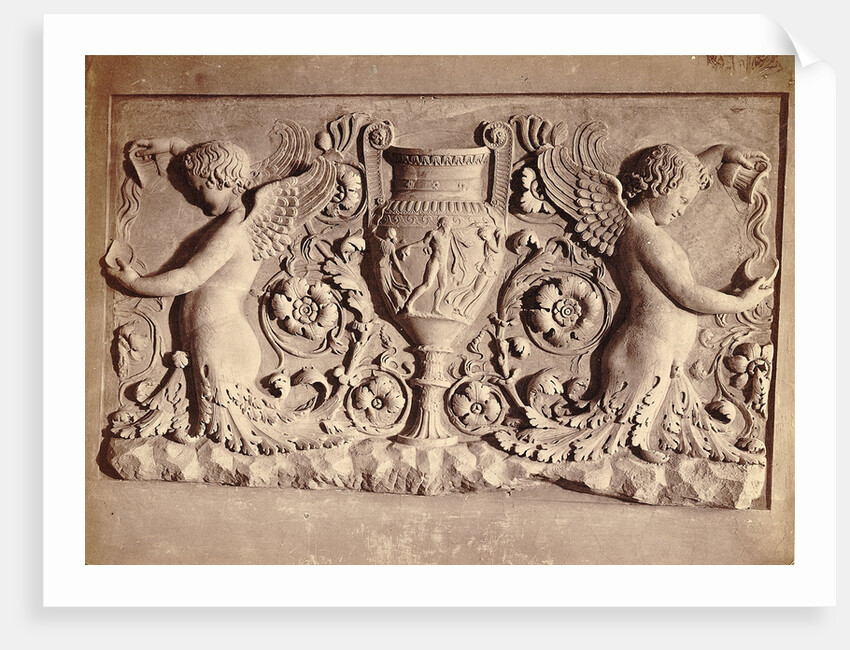 Relief Sculpture Of Cherubs By Fountain by Anonymous