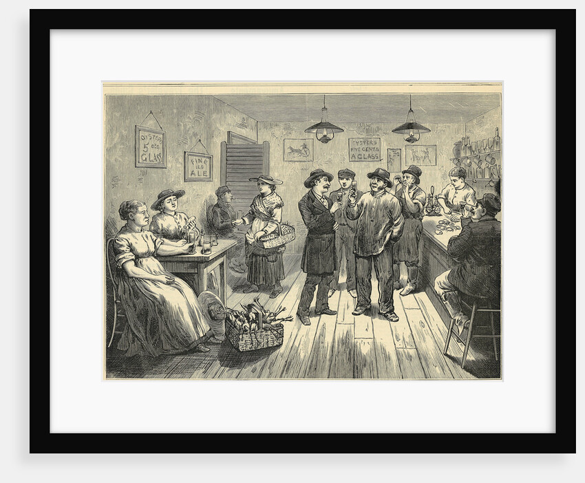 Crowd Enjoying Food & Drink In Saloon by Anonymous