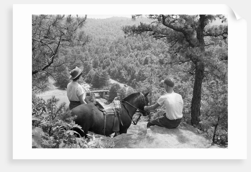 Horseback Riders Rest To Admire View by Anonymous