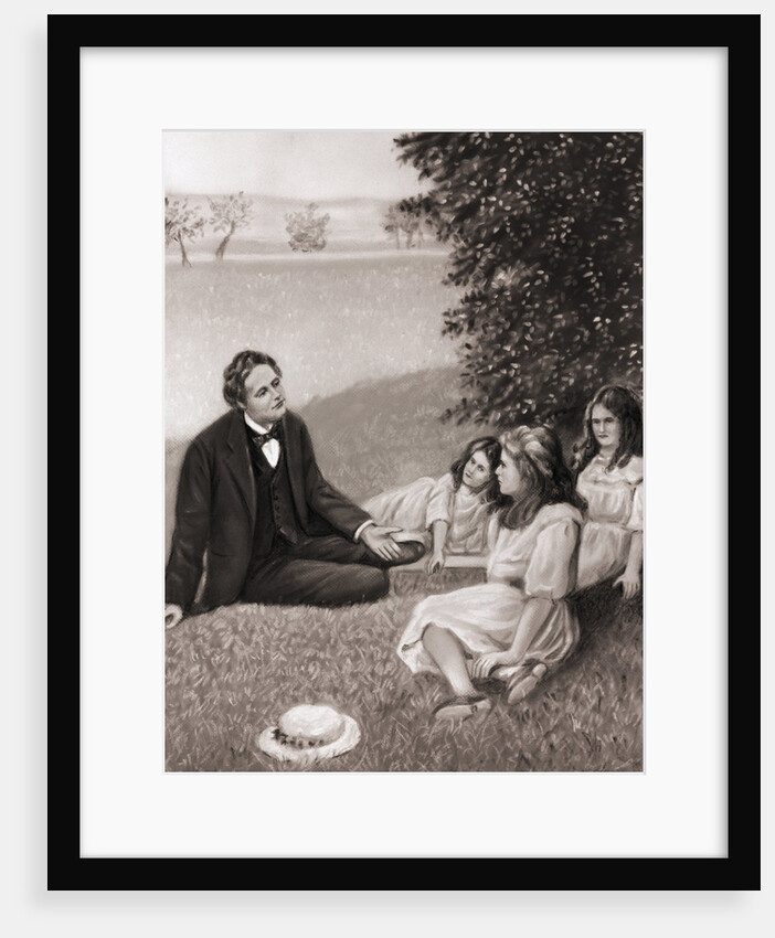 Lewis Carroll Reading/Children/Painting by Anonymous