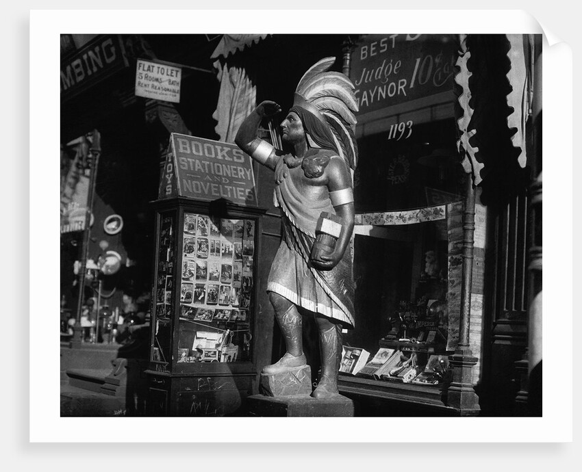 Wooden Native American Cigar Shop Statue by Anonymous