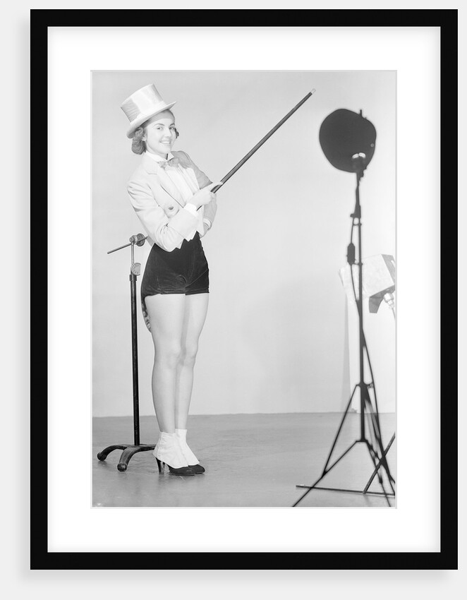Woman Wearing Tuxedo and Shorts by Anonymous