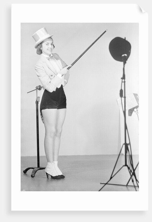 Woman Wearing Tuxedo and Shorts by Anonymous