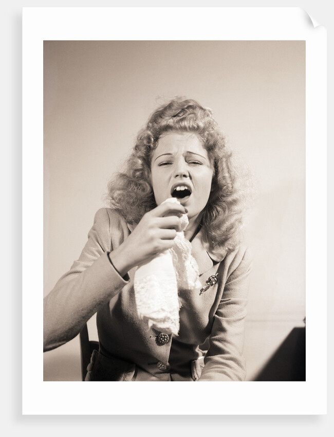 Glamour Girl About to Sneeze by Anonymous