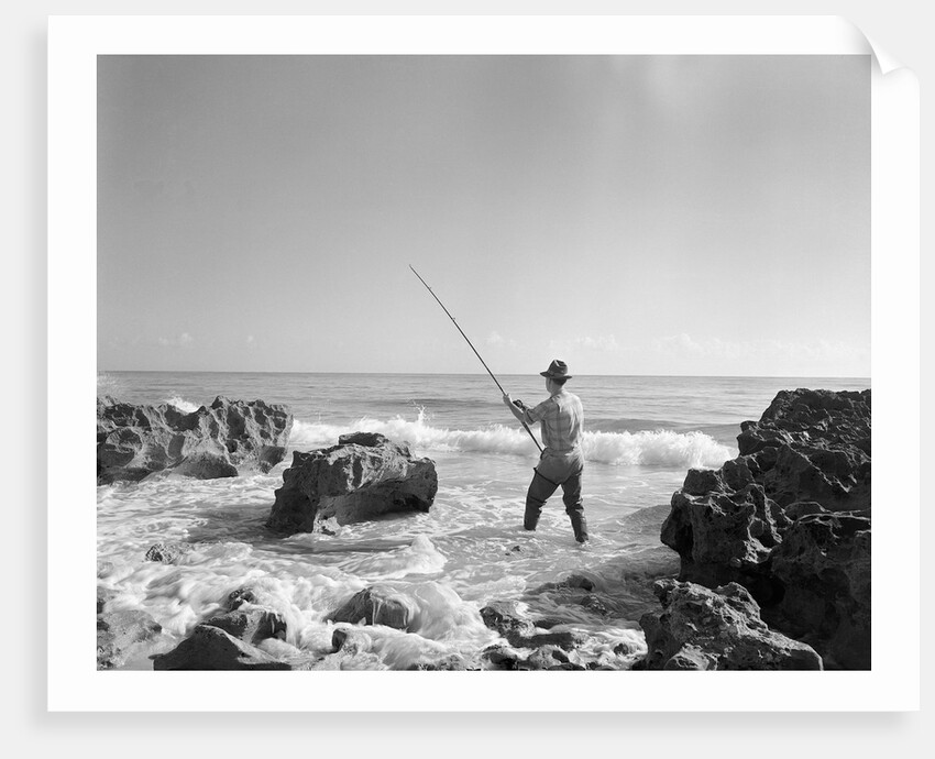 Man Surf Fishing by Anonymous