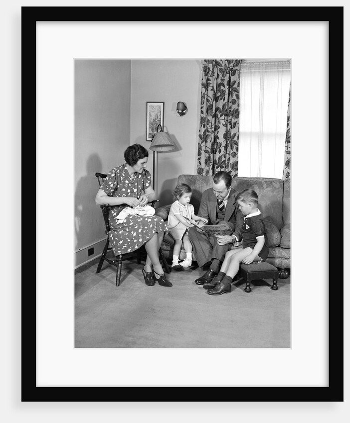 Family Sitting in Living Room by Anonymous