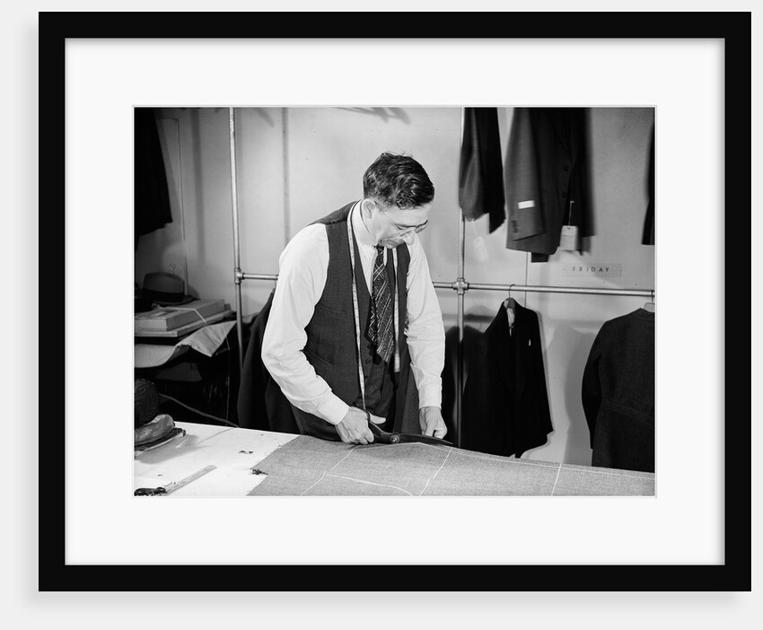 Tailor Cutting Fabric by Anonymous