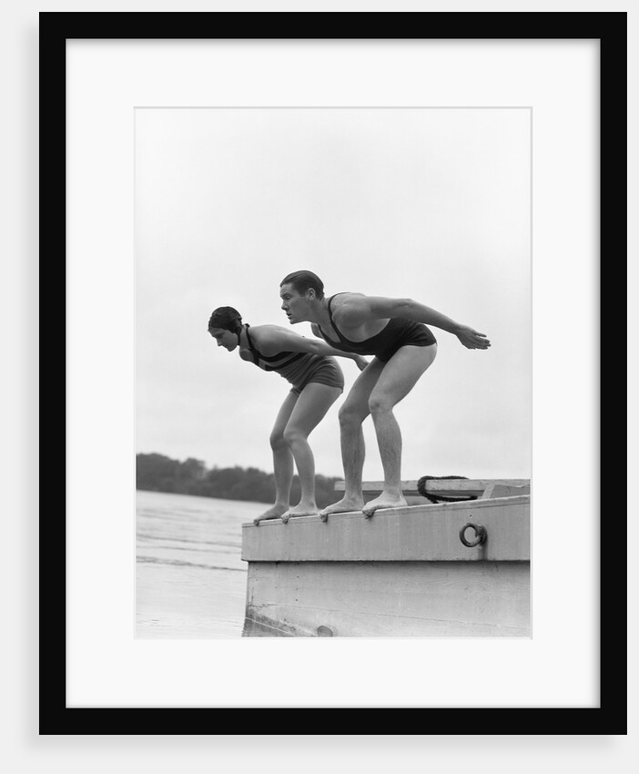 Swimmers Poised Ready To Dive by Anonymous
