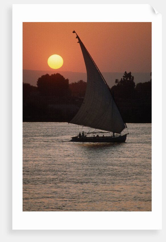 Sunset on the Nile with Boat by Anonymous