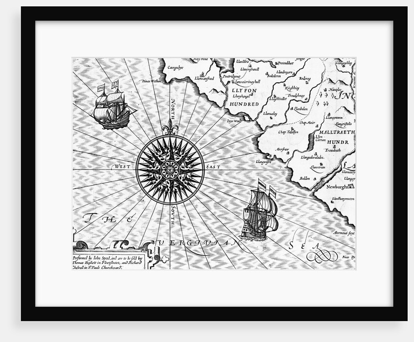 Detail of a Map of Wales by John Speed