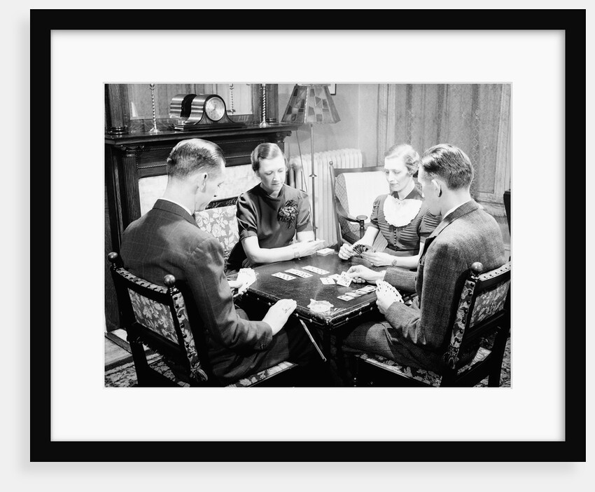 Bridge Players Seated at Table by Anonymous