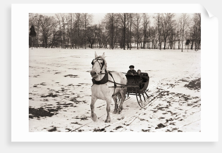 Riding in Horse Drawn Sleigh by Anonymous