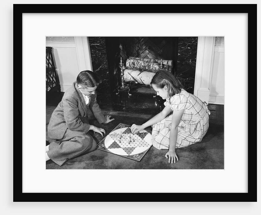 Children Playing Chinese Checkers by Anonymous