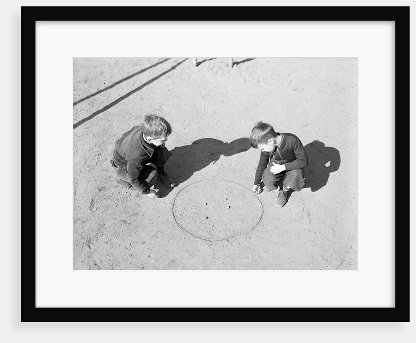Two Boys Playing Marbles by Anonymous