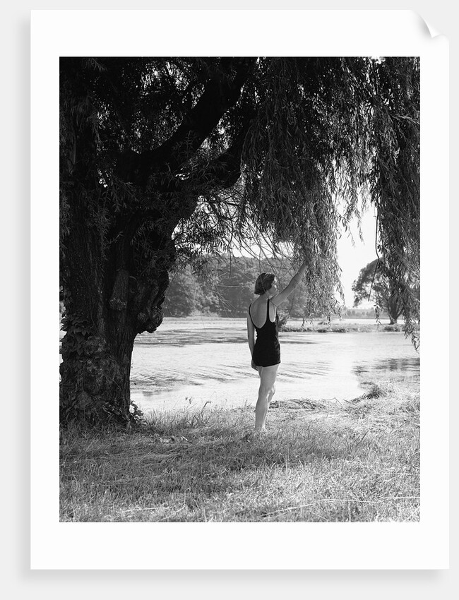 Woman Standing Under a Tree by Anonymous