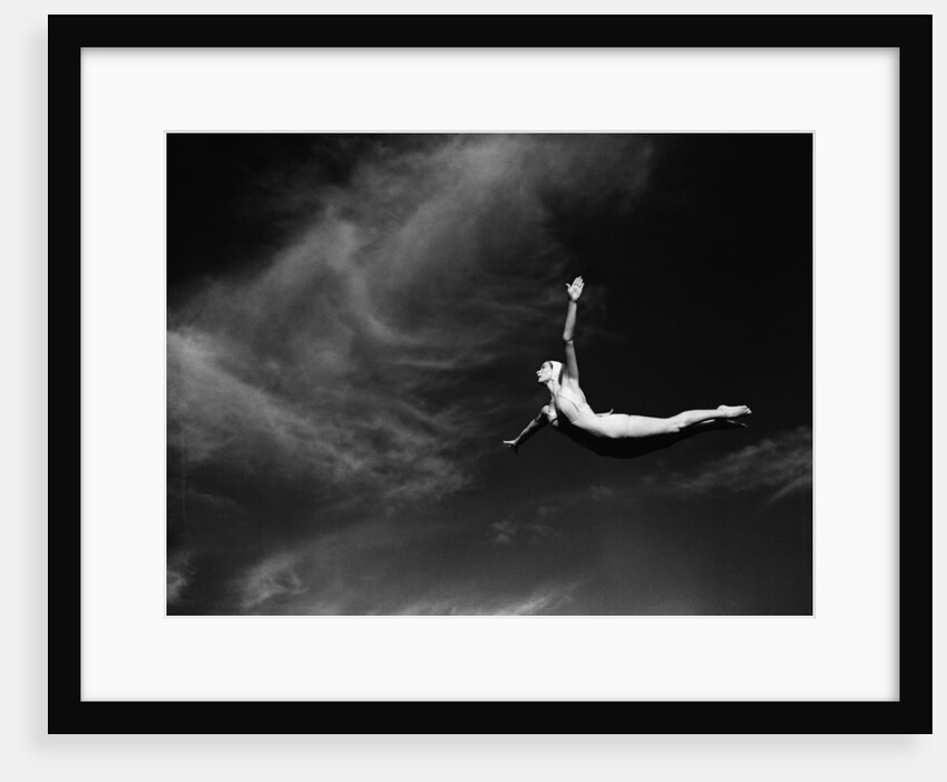 Woman Performing Swan Dive by Anonymous