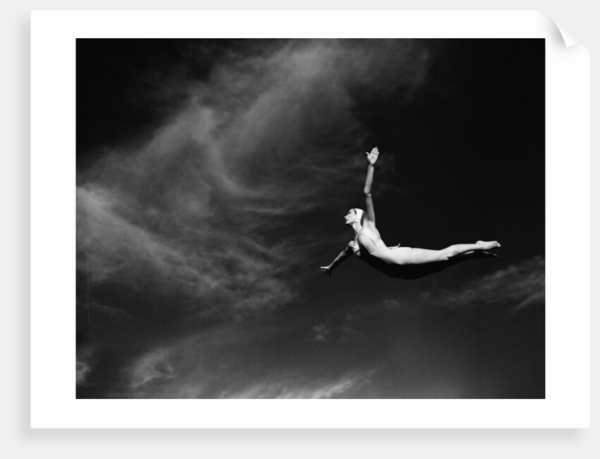 Woman Performing Swan Dive by Anonymous