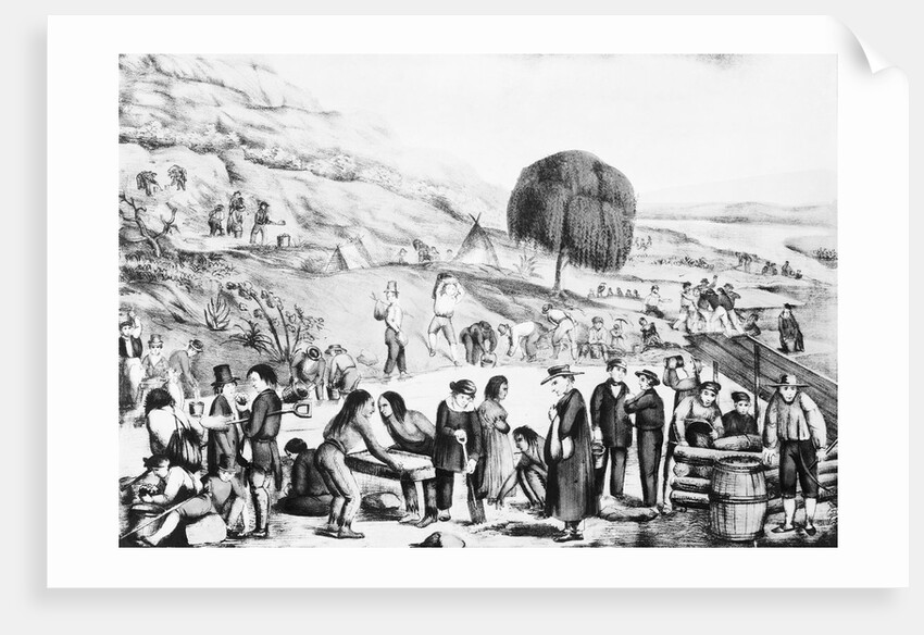 California Gold Diggers  - Lithograph by Anonymous