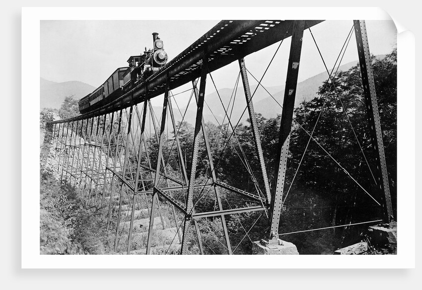 Train Crossing Railroad Trestle by Anonymous