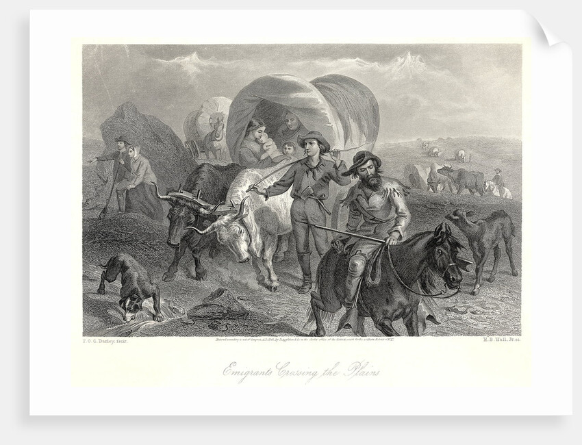 Engraving- Emigrants Crossing The Plains by Anonymous