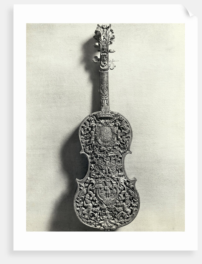 Elaborately Carved Violin Back by Anonymous
