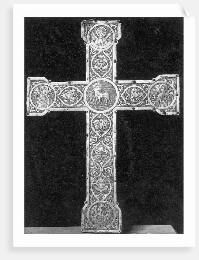 Ornate, Engraved German Metal Cross by Anonymous