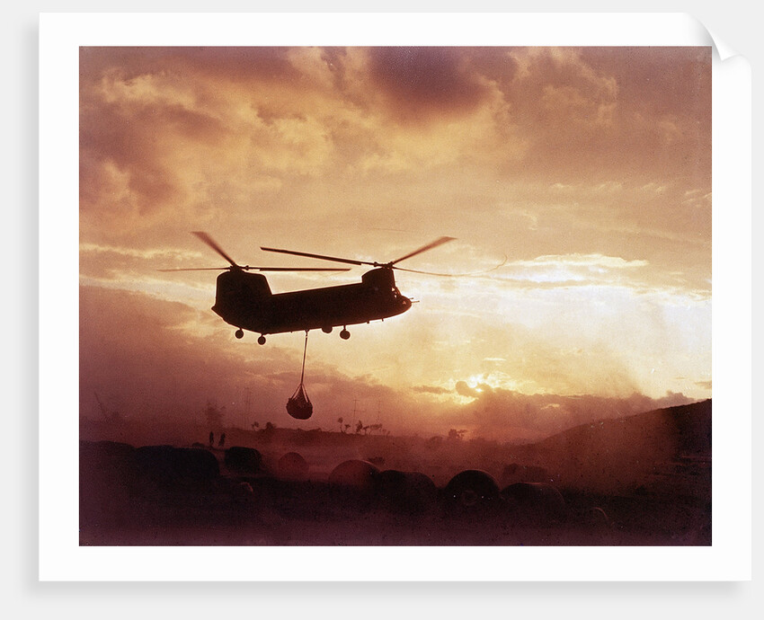 Chinook Helicopter Lifts Ammunition by Anonymous