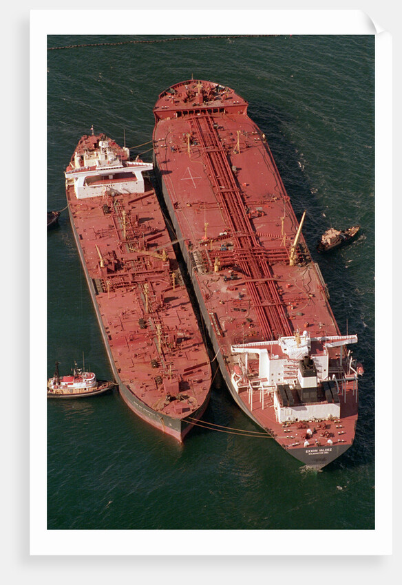 Tanker Pumps Oil from Exxon Valdez by Anonymous