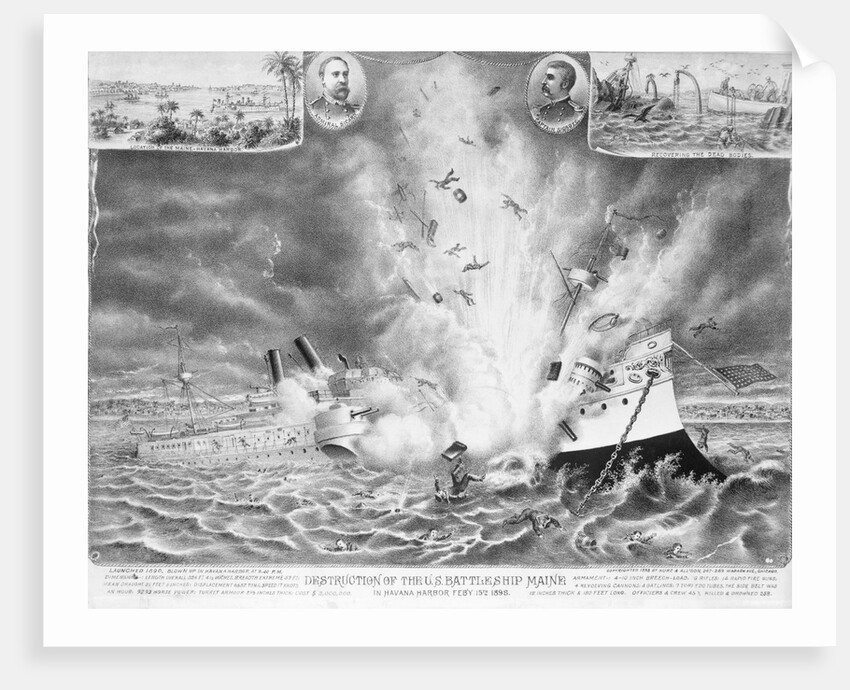 Battleship"Maine" Blown In Havana Harbor by Anonymous