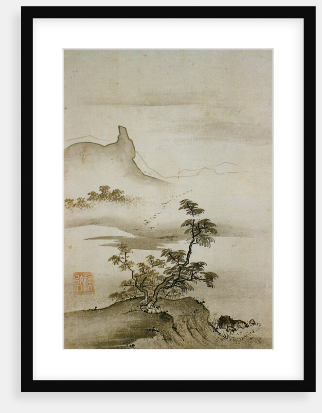 View of Trees Along the Riverbank from Eight Views of the Xiao and Xiang Rivers by Shokei