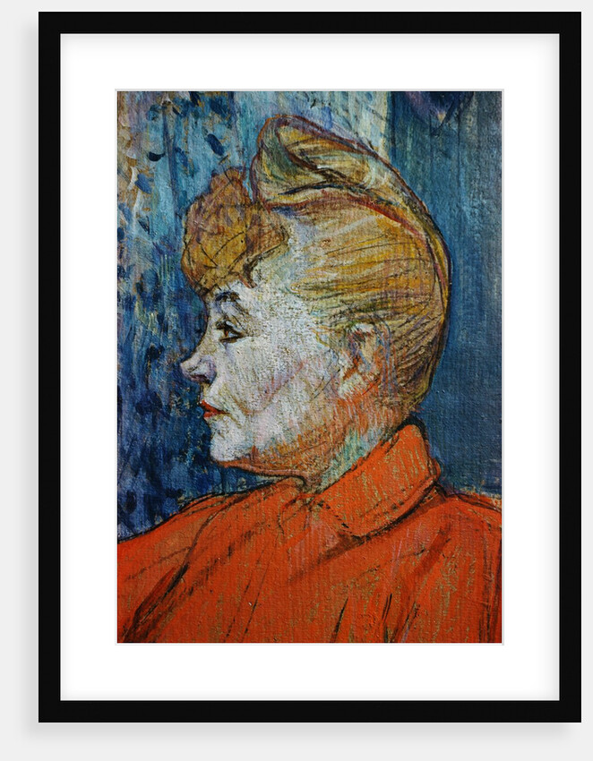 Detail of Woman in Red by Henri de Toulouse-Lautrec