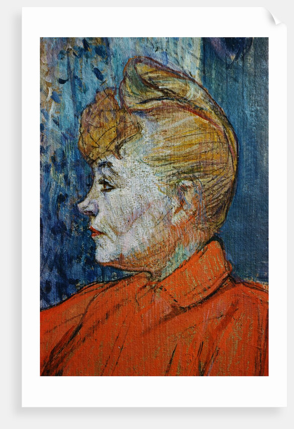 Detail of Woman in Red by Henri de Toulouse-Lautrec