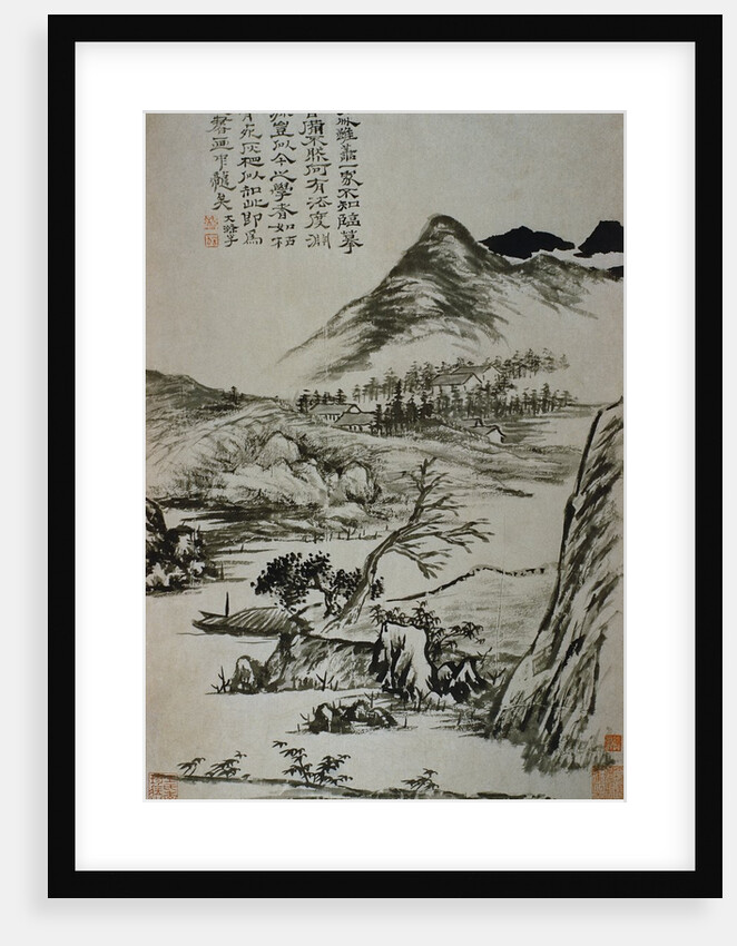 View of a River and Houses from an Album of Twelve Landscape Paintings by Tao Chi