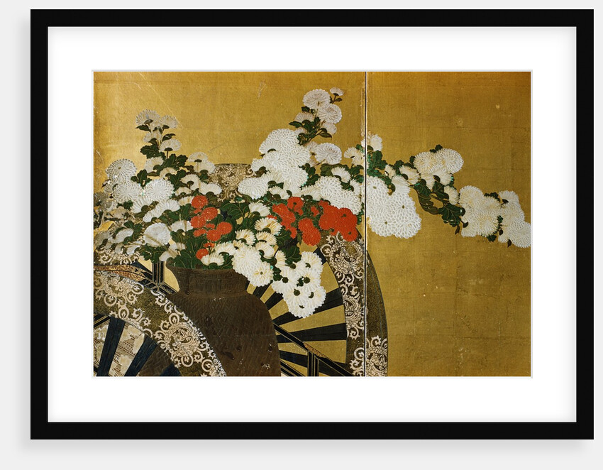 Detail of Flower Carts Edo Period Screen by Anonymous