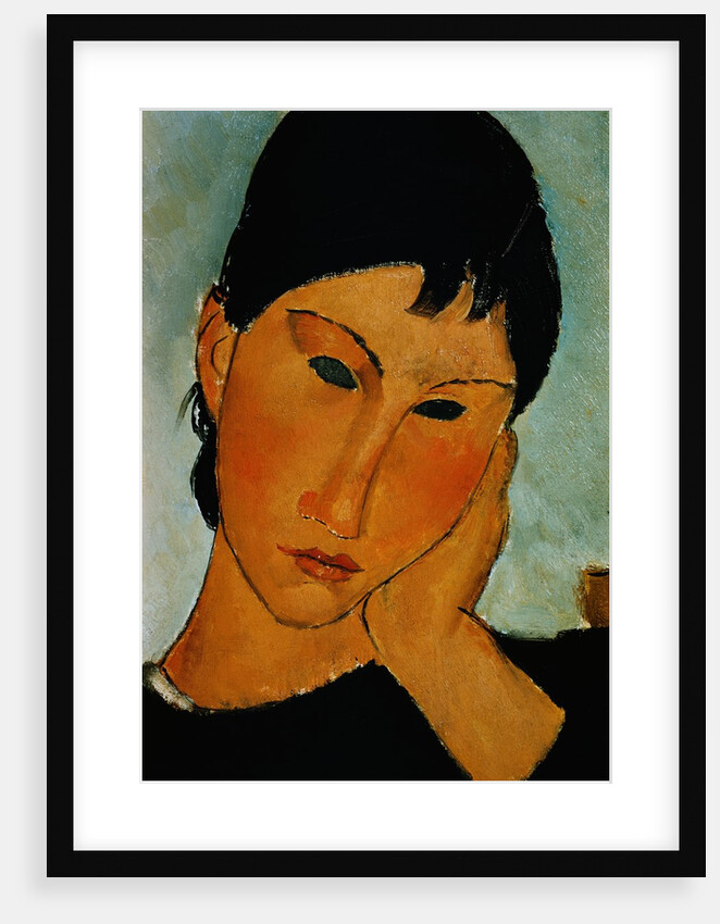 Detail of Female Head from Elvira Resting at a Table by Amedeo Modigliani