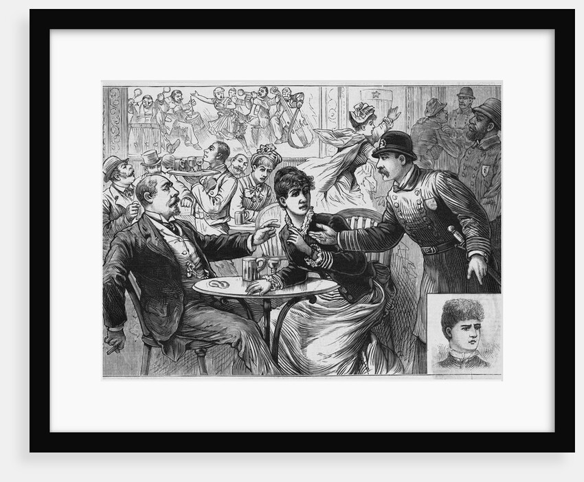 Illustration Depicting Police Captain McNulty's Raid on Mrs. Pohlman's Big Concert Hall, Jersey City, New Jersey by Anonymous