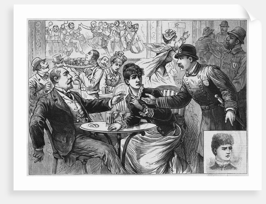 Illustration Depicting Police Captain McNulty's Raid on Mrs. Pohlman's Big Concert Hall, Jersey City, New Jersey by Anonymous