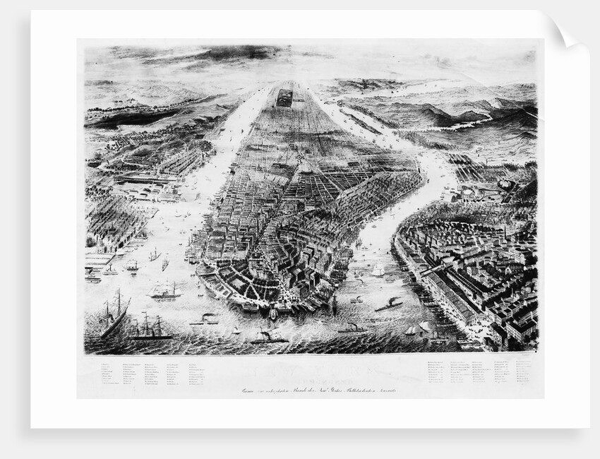 Print Depicting New York and Surrounding Area by Anonymous