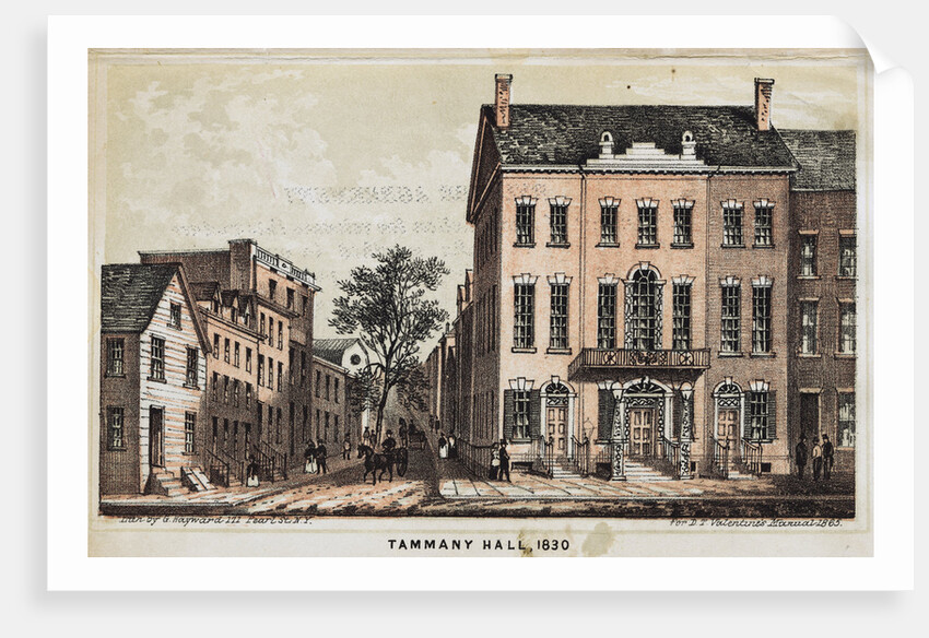Tammany Hall, 1830 Color Lithograph by George Hayward