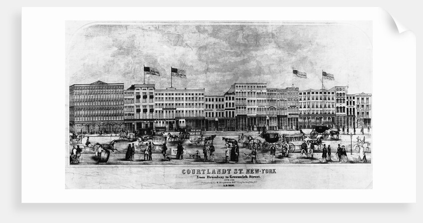 Print Depicting Courtlandt St. New-York by Anonymous