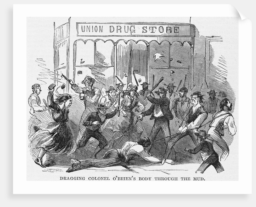 Dragging Colonel O'Brien's Body Through the Mud Newspaper Illustration by Anonymous