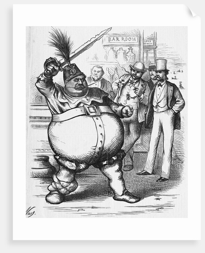 J.F. as Falstaff Newspaper Illustration by Thomas Nast