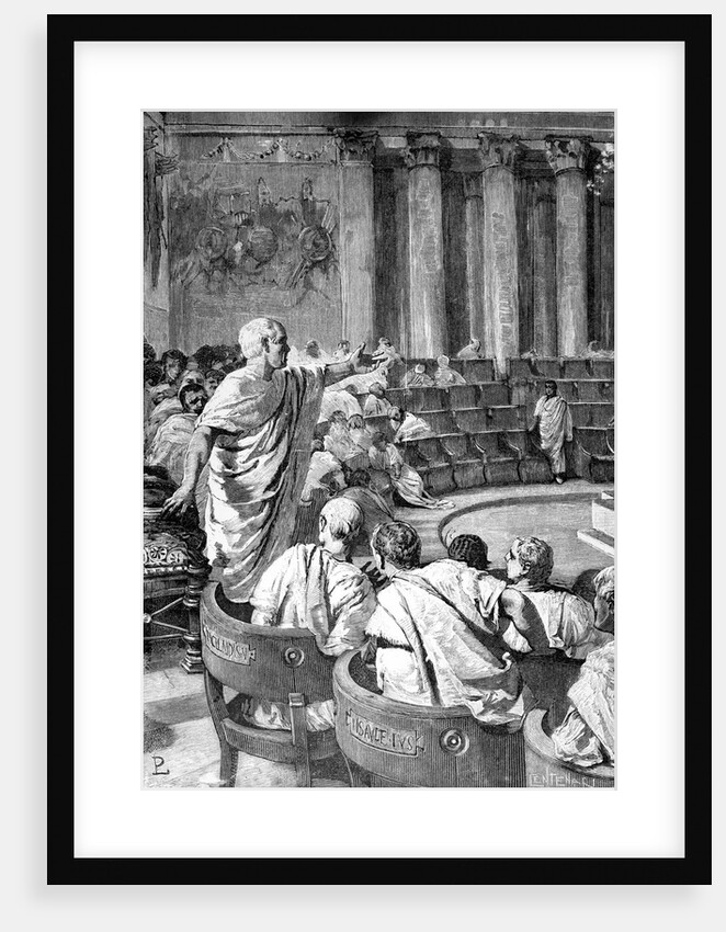 Illustration of Cicero Addressing Catiline in the Roman Senate by Anonymous