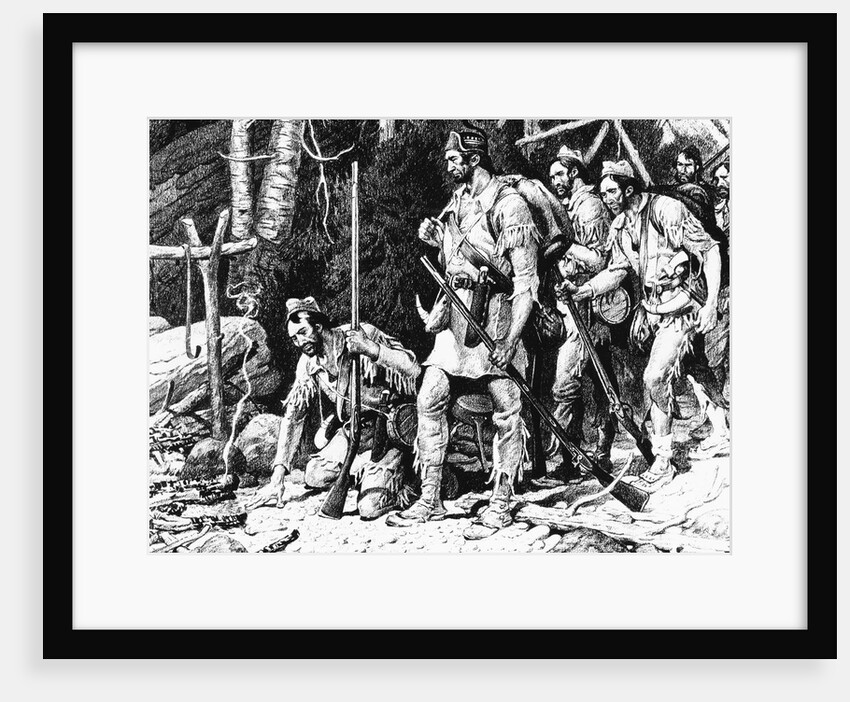 Illustration of the Rogers' Expedition Party Discovering the Deserted Rescue Party Camp by Anonymous