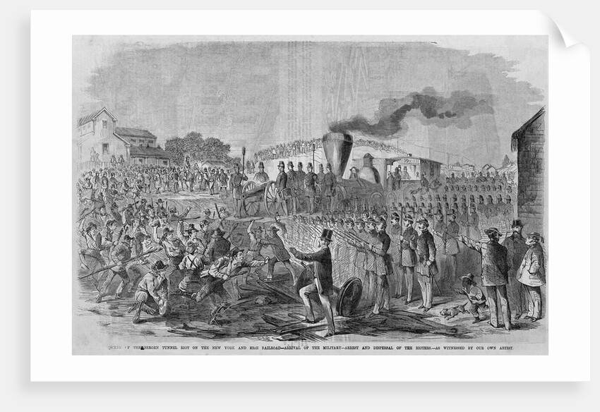 Scene of the Bergen Tunnel riot on the New York and Erie Railroad by Anonymous